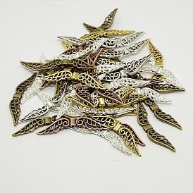 Perlas de ala de estilo tibetano, 51x14x4 mm, agujero: 2 mm