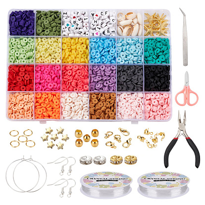 DIY Jewelry Kits, Including Polymer Clay Beads, Acrylic Beads, Alloy Lobster Claw Clasps, Iron Findings, Brass Findings, Carbon Steel Pliers, Iron Beading Tweezers
