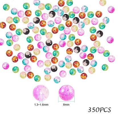 PandaHall Elite Spray Painted Crackle Glass Beads