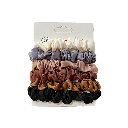 Colorful Satin Hair Tie Set - Elegant and Versatile Hair Accessories for Ponytails and Buns.
