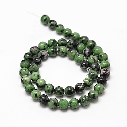 Natural Ruby in Zoisite Round Bead Strands