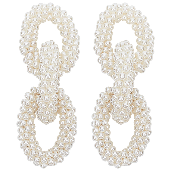2Pcs Resin Imitation Pear Beaded Connector Charms, Rings