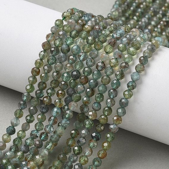 Естественный зеленый апатит бисер нити, граненые, круглые