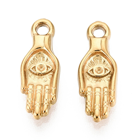 304 подвески в виде руки хамсы с глазом из нержавеющей стали, ионное покрытие (ip)