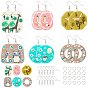 DIY Jewelry Earring Making Kits, include  Animal Printed Acrylic Pendants, Brass Earring Hooks, Iron Open Jump Rings
