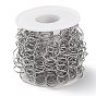 304 Stainless Steel Rolo Chains, Soldered, with Spool
