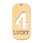 304 подвески из нержавеющей стали, овал с цифрой и словом «счастливый»
