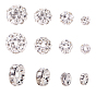 Polymer Clay Rhinestone Beads, Pave Disco Ball Beads, with Grade AAA Brass Rhinestone Spacer Beads