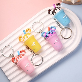 Milk Tea PVC Bag Keychain, Backpack Hanging Decoration