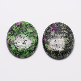 Oval Natural Sesame Jasper/Kiwi Jasper Cabochons, Dyed