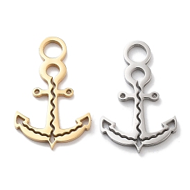 304 Stainless Steel Pendants, Laser Cut, Anchor Charm