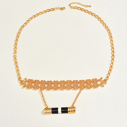 Латунная цепочка с подвеской в виде черной колонны для женщин