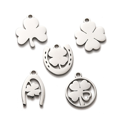 316 Surgical Stainless Steel Charms, Laser Cut, Clover Charm