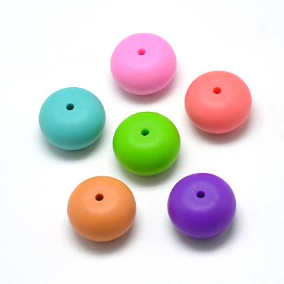 Food Grade Eco-Friendly Silicone Beads, Chewing Beads For Teethers, DIY Nursing Necklaces Making, Rondelle
