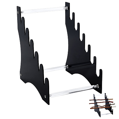 6 Supports d'exposition pour épées en acrylique à plusieurs niveaux, support d'épée katana
