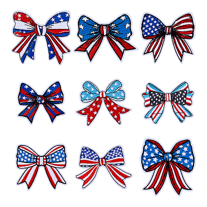 9 Accessoires de broderie à coudre en polyester, bowknot