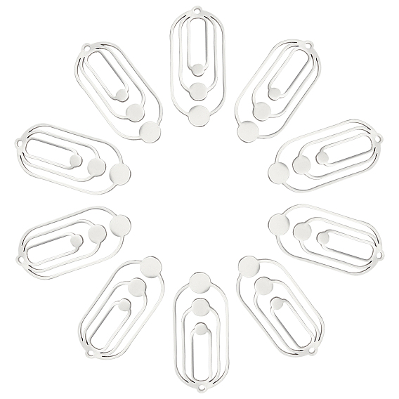 10 шт. 201 подвески из нержавеющей стали, лазерная резка, полый, многослойное колье в форме овала