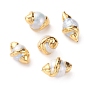 Natural Cultured Freshwater Pearl Beads, Covered with Brass, Golden Plated, Olive Shape