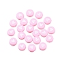 Opaque Acrylic Beads, Flat Round with White Heart