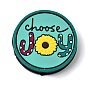 Silicone Beads, Choose Joy Flat Round