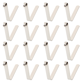 16шт. V-образные пружинные зажимы для кнопок из нержавеющей стали, зажимы для стоек палатки