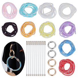 10шт. 10 цвета защитный чехол для кабеля из ТПУ, чехол для провода, с 4 шт. 2 цветными кольцами для пружинных затворов из сплава и 10 шт. резиновыми накладками на брелоки из нержавеющей стали.