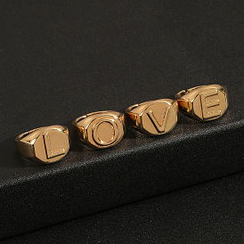 Bold and Stylish 18K Gold Alphabet Ring - Fashionable Statement Jewelry