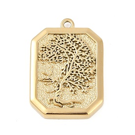 304 подвески из нержавеющей стали, прямоугольник с подвеской в виде дерева, ионное покрытие (ip)