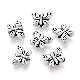 Сплавочные овальные бусины тибетского стиля , бабочка