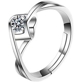 Кольца из латуни с микропаве, прозрачные кольца с кубическим цирконием, ромб