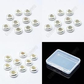 9pcs 3 taille 925 perles en argent sterling, avec du caoutchouc, perles de curseur, rondelle