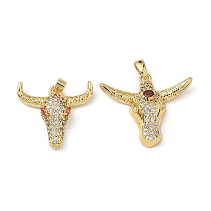 Латунные микро проложить кубического циркония подвески, очарование крупного рогатого скота