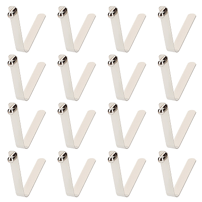 16шт. V-образные пружинные зажимы для кнопок из нержавеющей стали, зажимы для стоек палатки