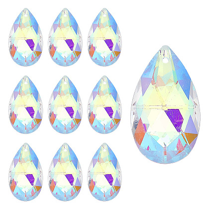 10 шт. Стеклянные подвески, слеза, граненые