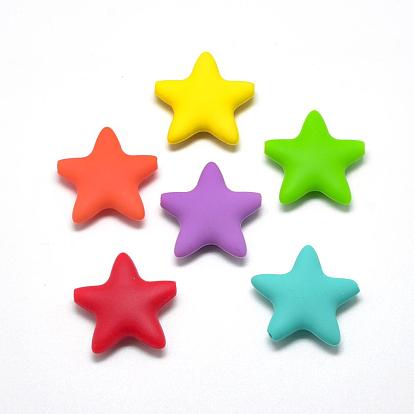 Food Grade Eco-Friendly Silicone Focal Beads, Star