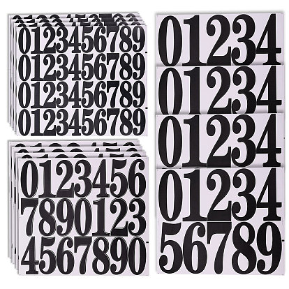 12 листы 3 стили ПВХ номер самоклеящиеся декоративные наклейки, водонепроницаемый номер почтового ящика 0~9 наклейки для помещений, открытый