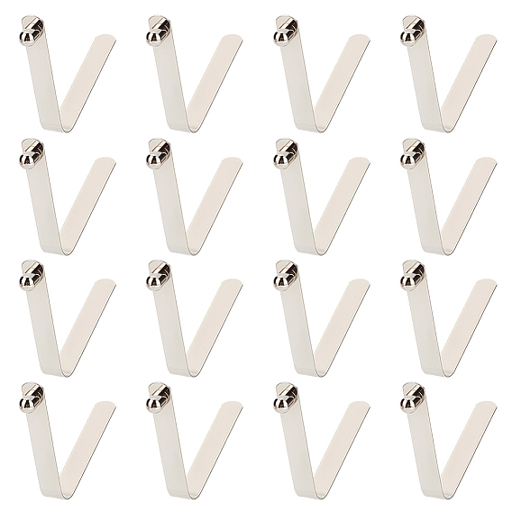 16шт. V-образные пружинные зажимы для кнопок из нержавеющей стали, зажимы для стоек палатки