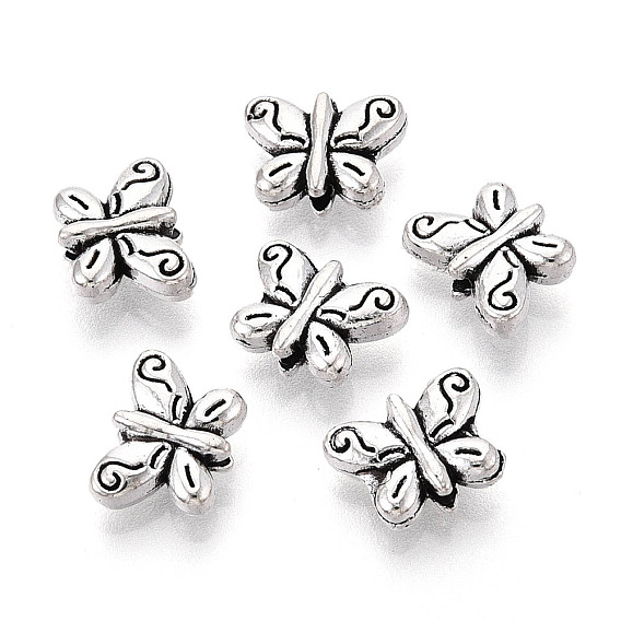 Сплавочные овальные бусины тибетского стиля , бабочка