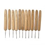 11шт. железные крючки для вязания, с бамбуковыми ручками