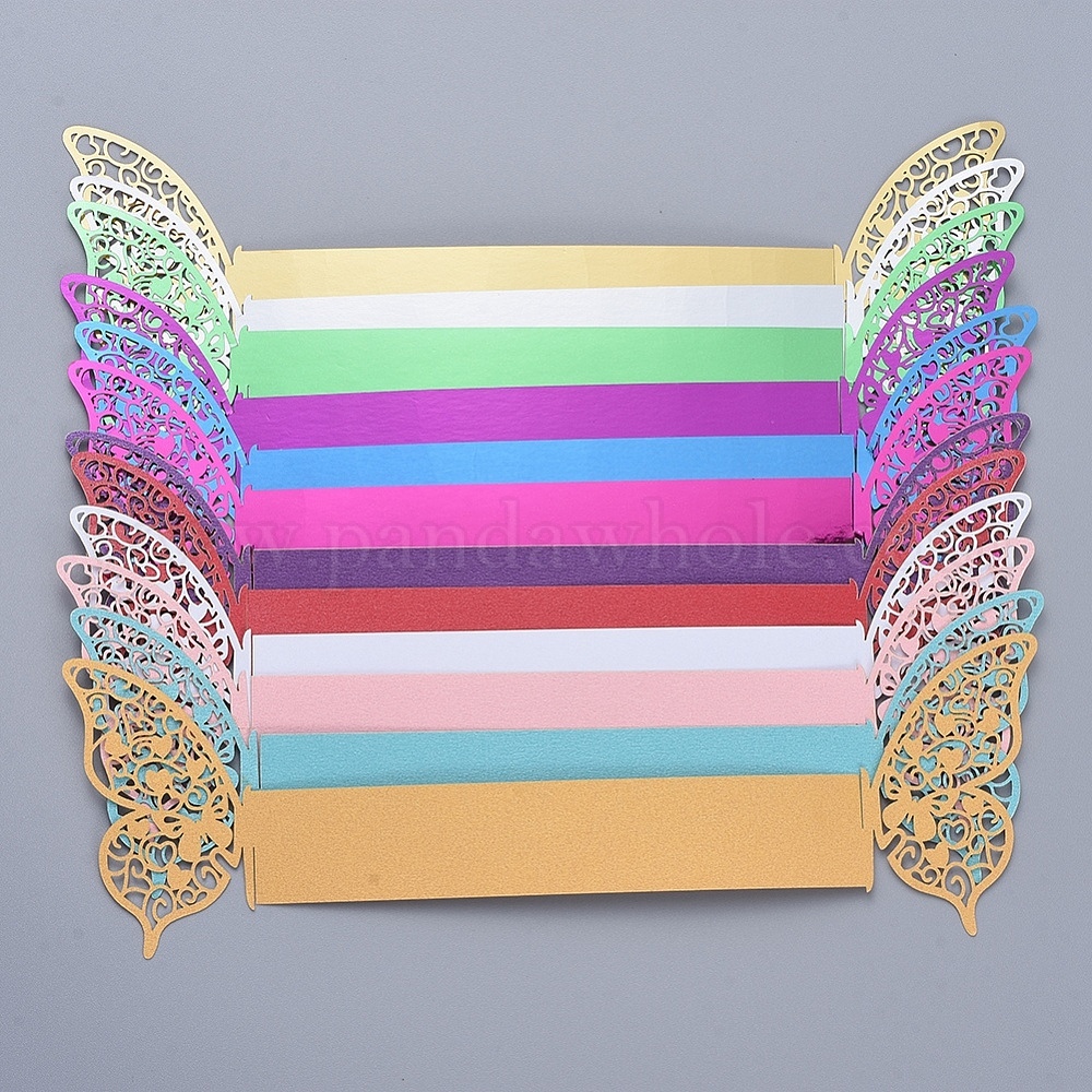 Fábrica de China Servilleteros de papel de mariposa, para la decoración de mesa de la servilleta del partido las bodas 6.7x21.3x0.03 cm, rollo: 4.5cm a en línea - PandaWhole.com