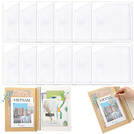 Bolsillos de planificador autoadhesivos cuadrados de PVC, Bolsillos para tarjetas de índice con reverso de papel adhesivo