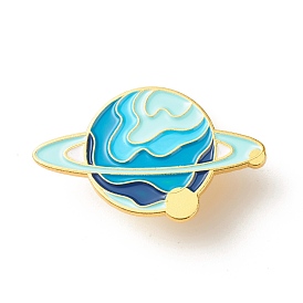 Earth Planet Enamel Pin, Cool Creative Iron Enamel Brooch for Backpack Clothes, Golden