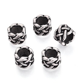 304 бусины европейского стиля из нержавеющей стали с крупными отверстиями, колонка