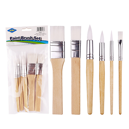 Painting Brush Set, Nylon Brush Head with Wooden Handle and Aluminium Tube, for Watercolor Painting Artist Professional Painting