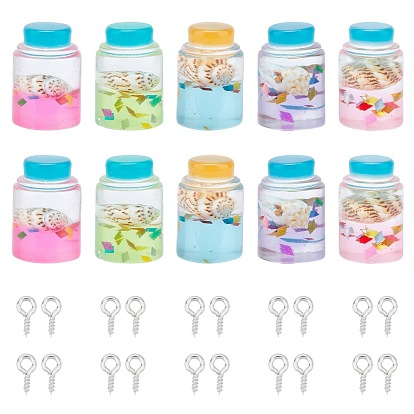 Наборы для изготовления кулонов из бутылок, Включите аксессуары для ювелирных изделий из пластиковых бутылок, железный винт с проушиной