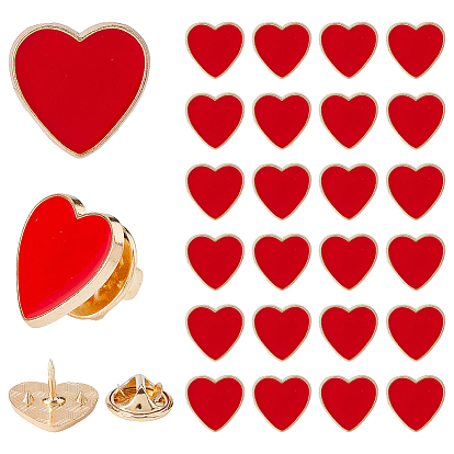 26Pcs Heart Alloy Enamel Lapel Pin Backs for Backpack Clothes