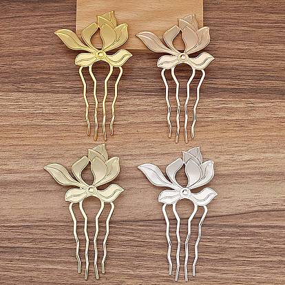 Гребень для волос из сплава, кабошон настройки, лист