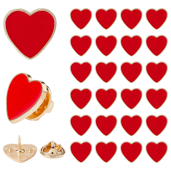 26Pcs Heart Alloy Enamel Lapel Pin Backs for Backpack Clothes