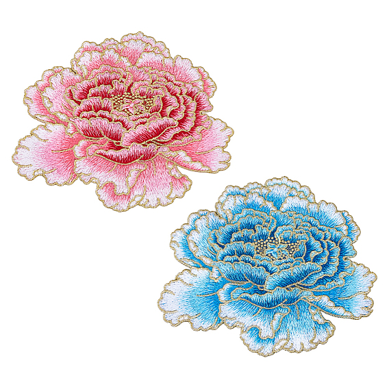 2шт. 2 цвета полиэстеровые нашивки на одежду, пион