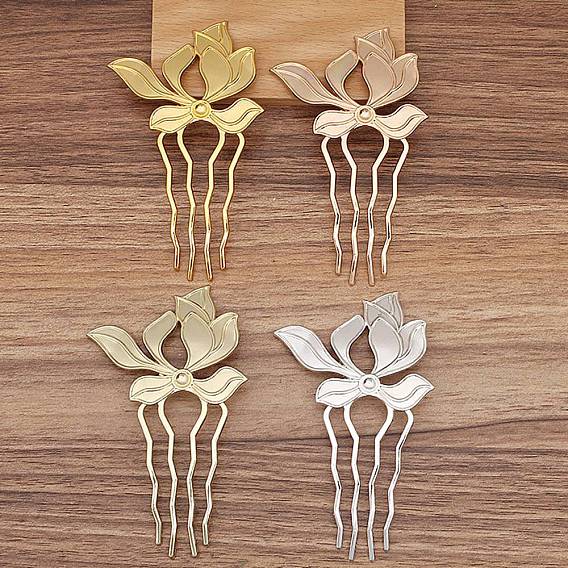 Гребень для волос из сплава, кабошон настройки, лист